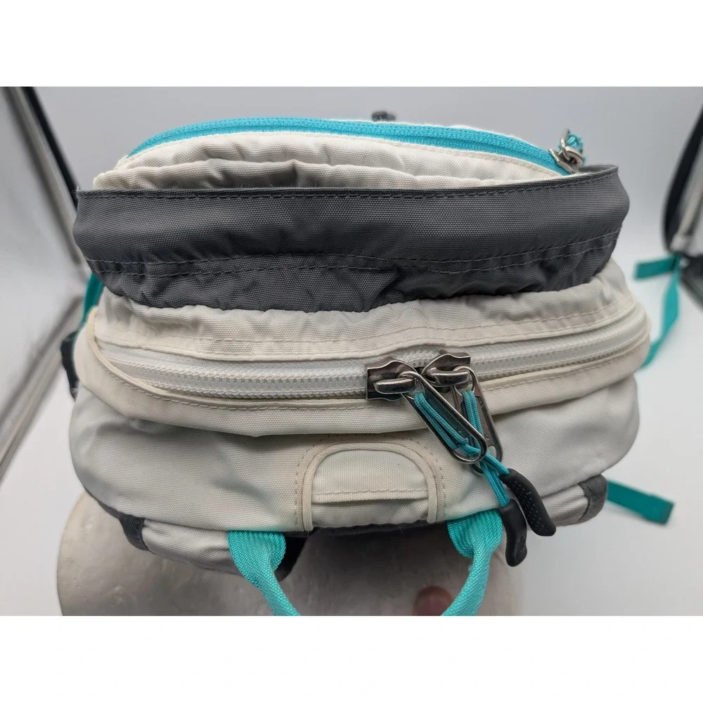 The North Face Borealis Backpack Grey White Teal Bungee Daypack READ!